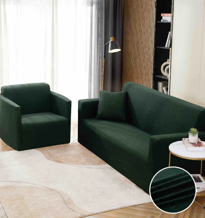 HUSE CANAPELE & SCAUNE - Husa Elastica Pentru Canapea din Lycra 3 Locuri - Verde C729