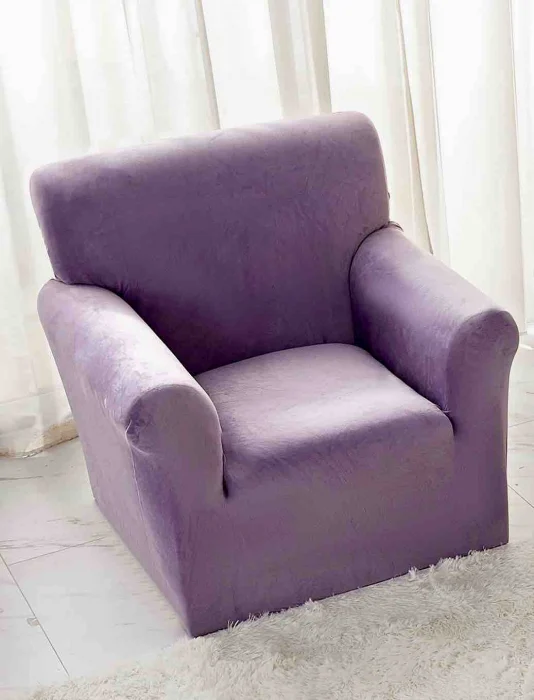 HUSE CANAPELE & SCAUNE - Husa Elastica Pentru Fotoliu din Catifea - Lila C692