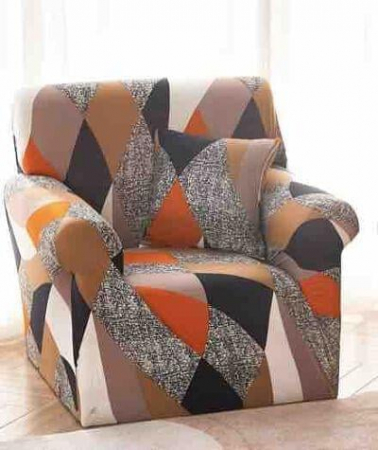 HUSE CANAPELE & SCAUNE - Husa Elastica Pentru Fotoliu din Lycra - Portocaliu Gri C708