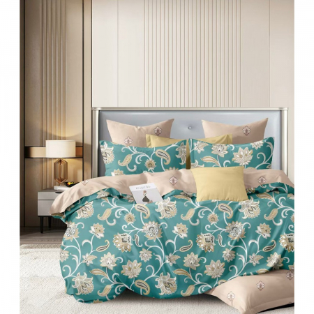 Lenjerii bumbac - Lenjerie bumbac 100% cu 4 piese pentru pat dublu Super Design Pucioasa C1365