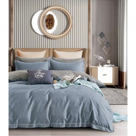 Lenjerii bumbac - Lenjerie bumbac 100% cu 4 piese pentru pat dublu Super Design Pucioasa C1368