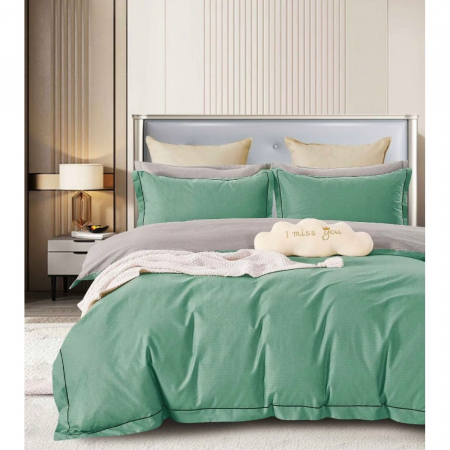 Lenjerii bumbac - Lenjerie bumbac 100% cu 4 piese pentru pat dublu Super Design Pucioasa  C1370