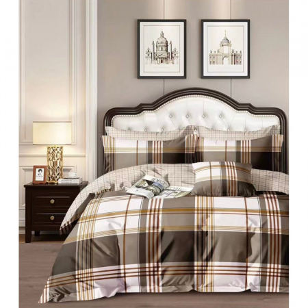 Lenjerii bumbac - Lenjerie bumbac 100% cu 4 piese pentru pat dublu Super Design Pucioasa C1375