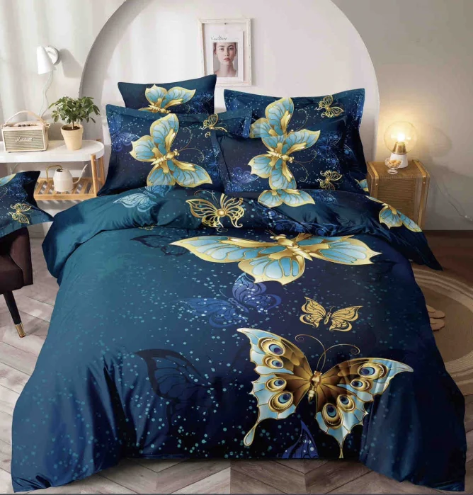 Lenjerii 1 Persoana Bumbaf Finet cu Elastic - Lenjerie de pat, 1 persoana, Bumbac Finet, 4 piese, Cearceaf cu Elastic Jojo C442