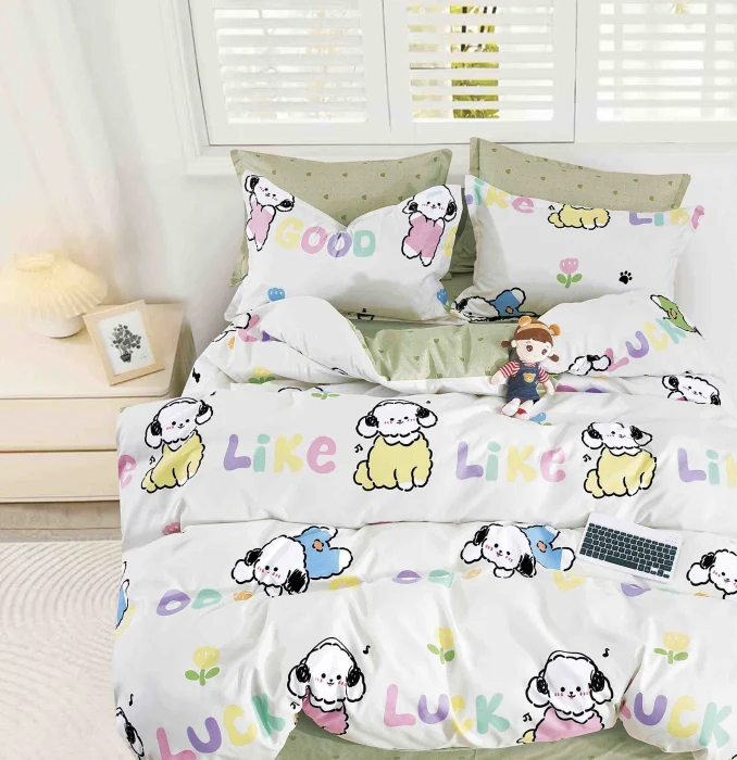 LENJERII DE PAT 1 PERSOANA & COPII - Lenjerie de pat, 1 persoana, Bumbac Finet, 4 piese Jojo C419