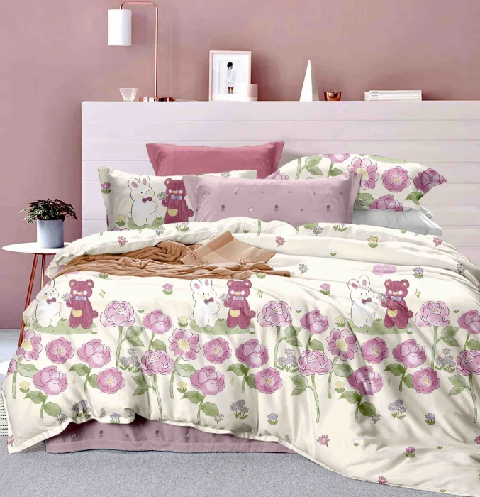 LENJERII DE PAT 1 PERSOANA & COPII - Lenjerie de pat, 1 persoana, Bumbac Finet, 4 piese Jojo C420