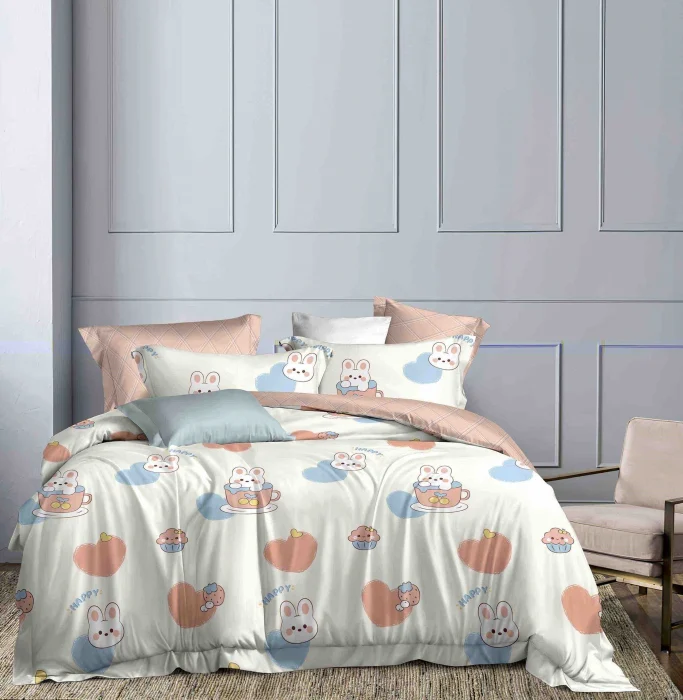 LENJERII DE PAT 1 PERSOANA & COPII - Lenjerie de pat, 1 persoana, Bumbac Finet, 4 piese Jojo C422