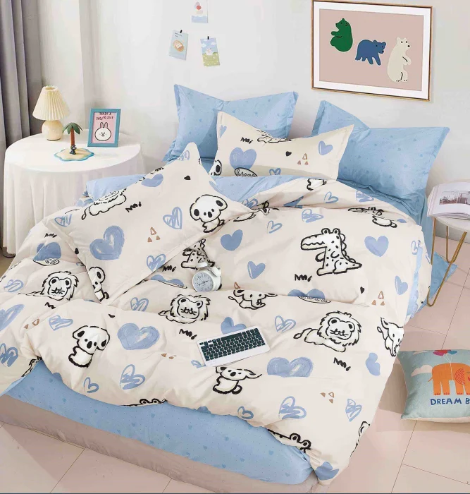 LENJERII DE PAT 1 PERSOANA & COPII - Lenjerie de pat, 1 persoana, Bumbac Finet, 4 piese Jojo C423