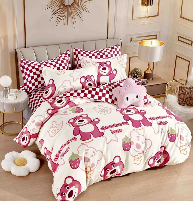 LENJERII DE PAT 1 PERSOANA & COPII - Lenjerie de pat, 1 persoana, Bumbac Finet, 4 piese Jojo C431