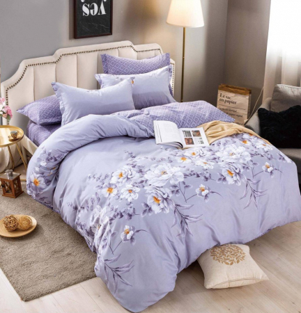 LENJERII DE PAT - Lenjerie de pat dublu, 6 Piese, Cearceaf cu Elastic, Bumbac Finet Jojo Home FJE137