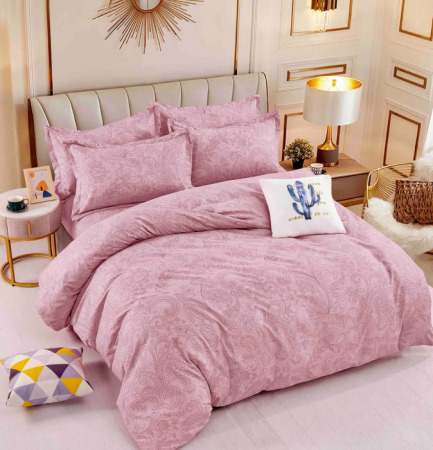 LENJERII DE PAT - Lenjerie de pat dublu, 6 Piese cu Elastic, Bumbac Finet Jojo Home DH026