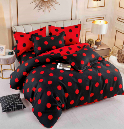 LENJERII DE PAT - Lenjerie de pat dublu, 6 Piese cu Elastic, Bumbac Finet Jojo Home DH050