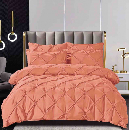 Lenjerii de Pat cu Pliuri - Lenjerie de pat dublu, Bumbac cu Pliuri, 6 piese, Jojo Home  C327