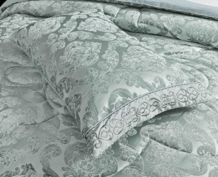 Lenjerie de Pat Dublu, Model Jacquard, 7 Piese, Cearceaf cu Elastic, Jojo Home C301 [4]