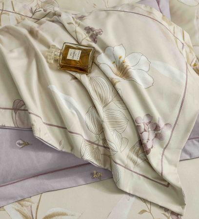 Lenjerie de Pat Dublu, Model Lux, Cutie Cadou, 6 Piese, Cearceaf cu Elastic, Bumbac Finet C549 [1]