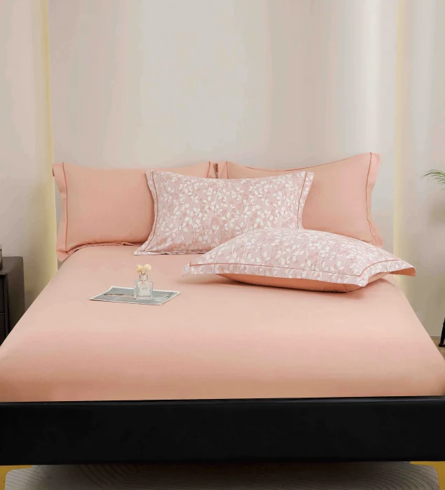 Lenjerie de Pat Dublu, Model Lux, Cutie Cadou, 6 Piese, Cearceaf cu Elastic, Bumbac Finet DH035 [2]