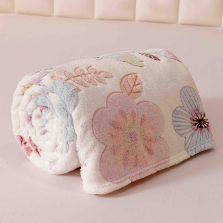 Patura Cocolino, Pat 2 Persoane 200x230 cm, Alb Roz  C758 [2]