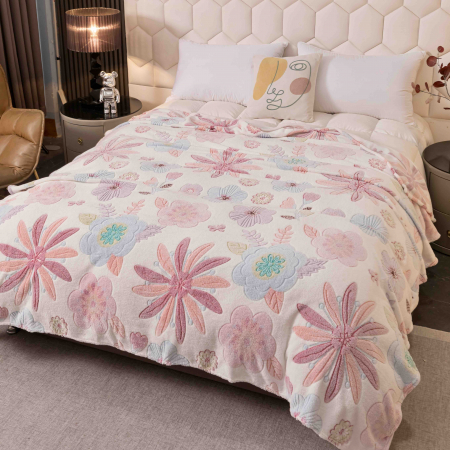 PATURI - Patura Cocolino, Pat 2 Persoane 200x230 cm, Alb Roz  C758