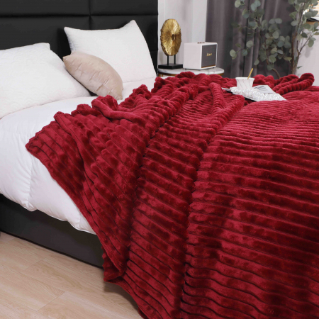 Patura Cocolino, Pat 2 Persoane, 200x230 cm Grena C586 [2]