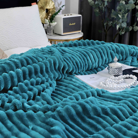 Patura Cocolino, Pat 2 Persoane, 200x230 cm Turcoaz C577 [3]