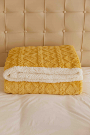 Patura Dubla cu Blanita, Galbena, Jojo Home C772 [2]