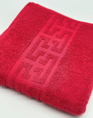 Prosop Bumbac 500 gr/mp, 50x90 cm, Dunga Greceasca, Rosu C845 [2]