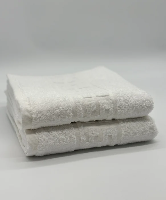 PROSOPE - Set 2 Prosoape Bumbac 500 gr/mp, 50x90 cm, Dunga Greceasca, Alb C1145