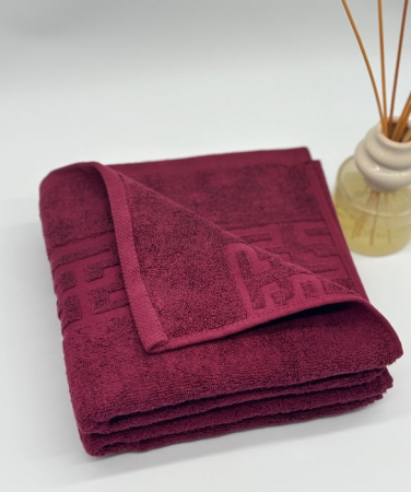 Set 2 Prosoape Bumbac 500 gr/mp, 50x90 cm, Dunga Greceasca, Grena C1123 [2]