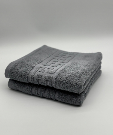 Set 2 Prosoape Bumbac 500 gr/mp, 50x90 cm, Dunga Greceasca, Gri C1155 [1]
