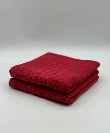 Set 2 Prosoape Bumbac 500 gr/mp, 50x90 cm, Dunga Greceasca, Rosu C1136 [1]