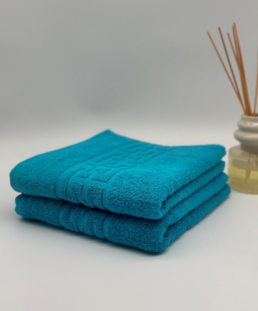 Set 2 Prosoape Bumbac 500 gr/mp, 50x90 cm, Dunga Greceasca, Turcoaz C1129 [2]