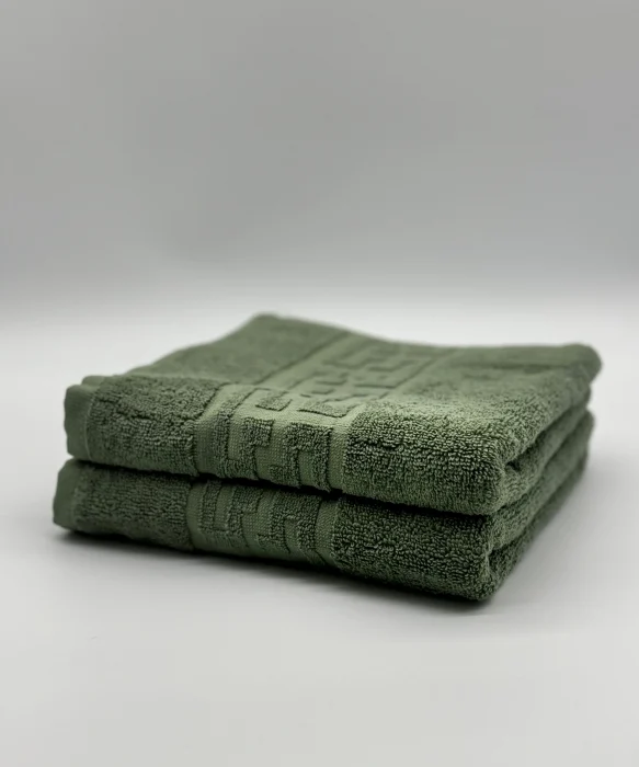 Set 2 Prosoape Bumbac 500 gr/mp, 50x90 cm, Dunga Greceasca, Verde Kaki C1139 [1]