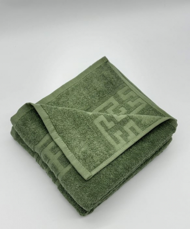 Set 2 Prosoape Bumbac 500 gr/mp, 50x90 cm, Dunga Greceasca, Verde Kaki C1139 [4]