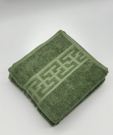 Set 2 Prosoape Bumbac 500 gr/mp, 50x90 cm, Dunga Greceasca, Verde Kaki C1139 [3]