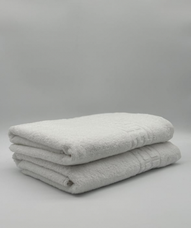 PROSOPE - Set 2 Prosoape Bumbac 500 gr/mp, 70x130 cm, Dunga Greceasca, Alb C1192