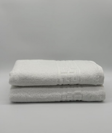 Set 2 Prosoape Bumbac 500 gr/mp, 70x130 cm, Dunga Greceasca, Alb C1192 [1]