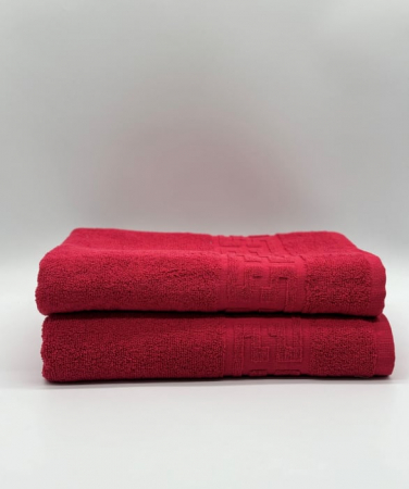 Set 2 Prosoape Bumbac 500 gr/mp, 70x130 cm, Dunga Greceasca, Rosu C1199 [1]