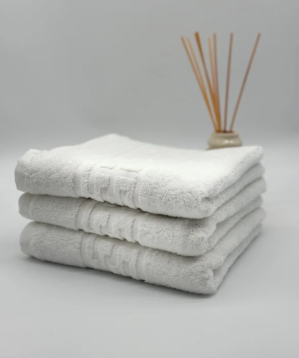 PROSOPE - Set 3 Prosoape Bumbac 500 gr/mp, 50x90 cm, Dunga Greceasca, Alb C1144