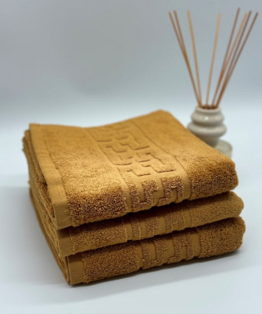 Set 3 Prosoape Bumbac 500 gr/mp, 50x90 cm, Dunga Greceasca, Galben Mustar C1147 [1]