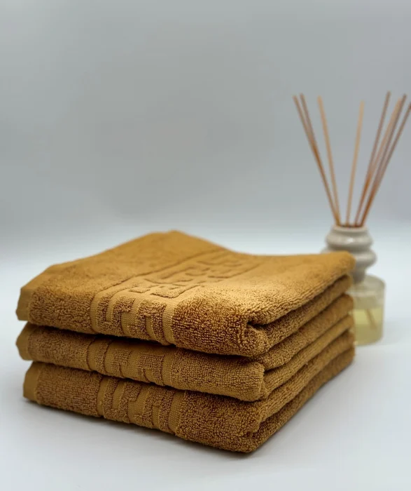 PROSOPE - Set 3 Prosoape Bumbac 500 gr/mp, 50x90 cm, Dunga Greceasca, Galben Mustar C1147