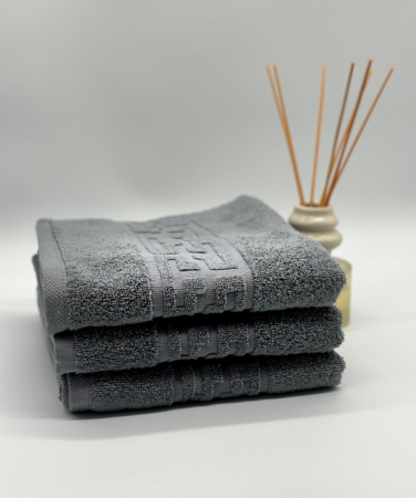 Set 3 Prosoape Bumbac 500 gr/mp, 50x90 cm, Dunga Greceasca, Gri C1154 [1]