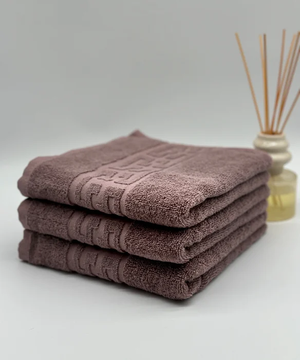 PROSOPE - Set 3 Prosoape Bumbac 500 gr/mp, 50x90 cm, Dunga Greceasca, Maro C1137