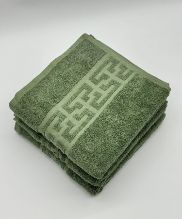 Set 3 Prosoape Bumbac 500 gr/mp, 50x90 cm, Dunga Greceasca, Verde Kaki C1146 [3]