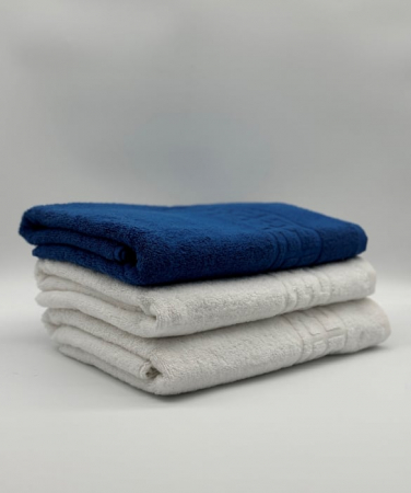 PROSOPE - Set 3 Prosoape Bumbac 500 gr/mp, 70x130 cm, Dunga Greceasca, Alb/Albastru C1206