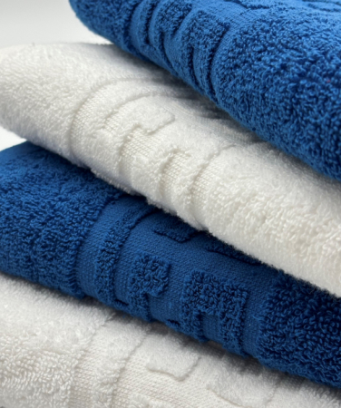 Set 4 Prosoape Bumbac 500 gr/mp, 50x90 cm, Dunga Greceasca, Alb/Albastru C1164 [2]