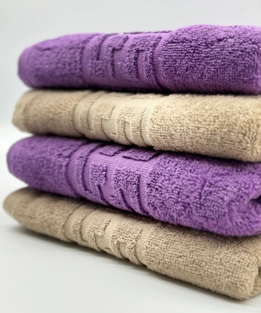 Set 4 Prosoape Bumbac 500 gr/mp, 50x90 cm, Dunga Greceasca, Mov/Bej C1170 [3]