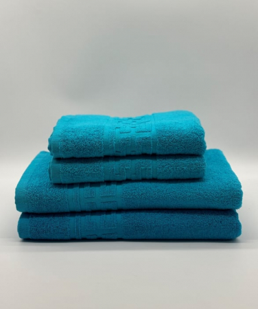 Set 4 Prosoape Bumbac 500 gr/mp, Dunga Greceasca, Turcoaz C1125 [1]