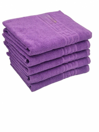 PROSOPE - Set 5 Prosoape Bumbac 500 gr/mp, 70x130 cm, Dunga Greceasca, Mov C1258