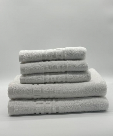 Set 5 Prosoape Bumbac 500 gr/mp, Dunga Greceasca, Alb C1230 [1]