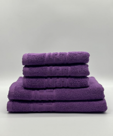 Set 5 Prosoape Bumbac 500 gr/mp, Dunga Greceasca, Mov C1233 [1]